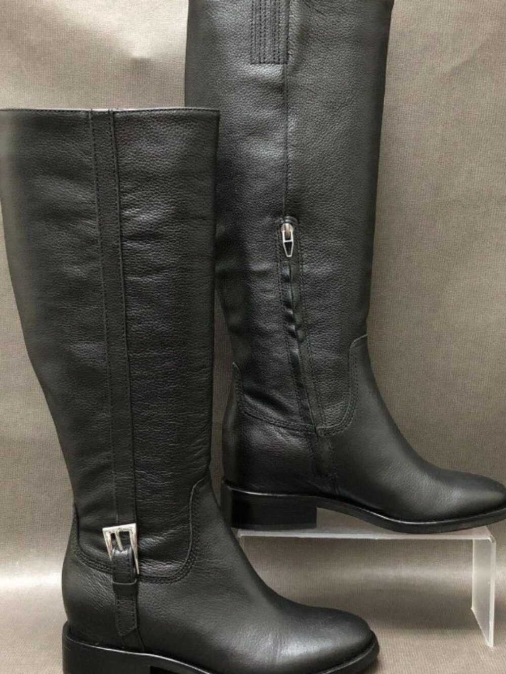 Dolce Vita Womens Size 7 Black Leather Tall Riding Boots Buckle Knee High NWT
